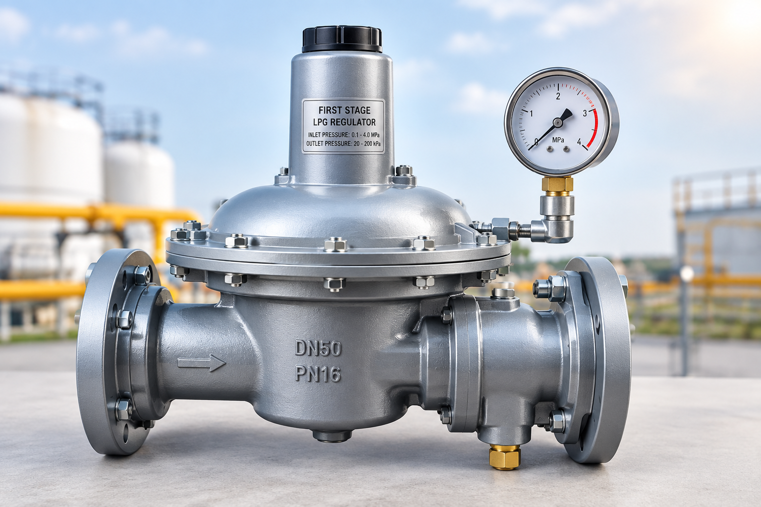 First Stage LPG Regulator for centralized LPG reticulation system